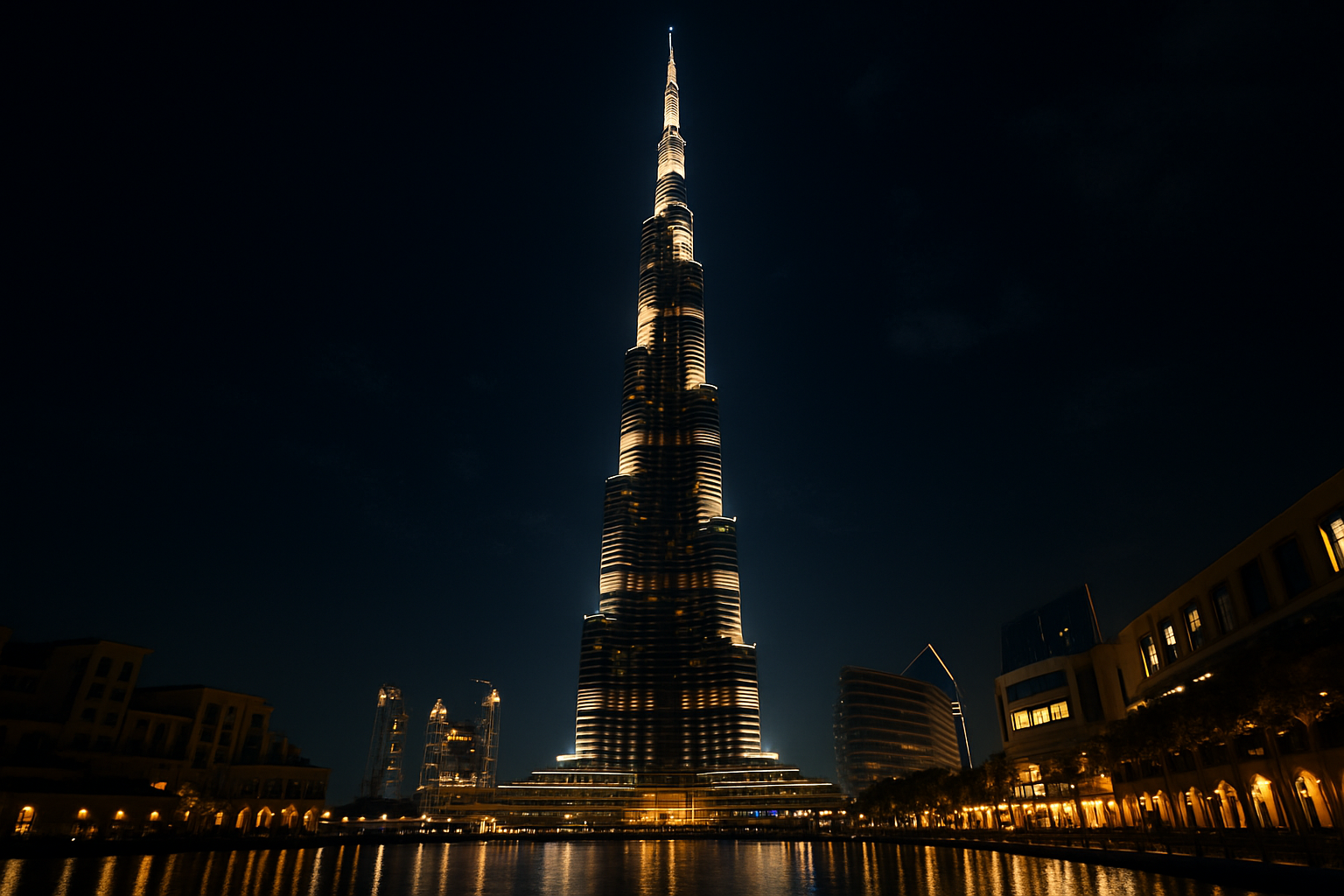 Burj Khalifa illuminated at night